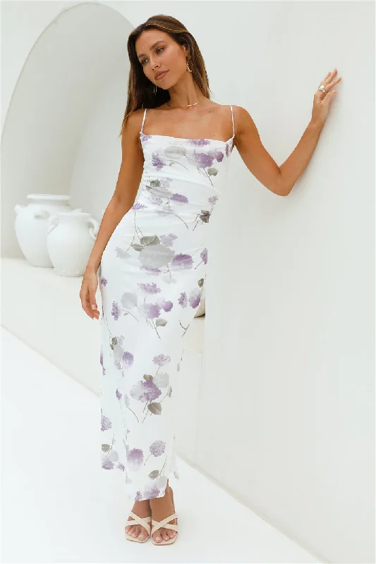Lavender Love Mesh Maxi Dress Purple Fashionable High-Waist Maxi Dress