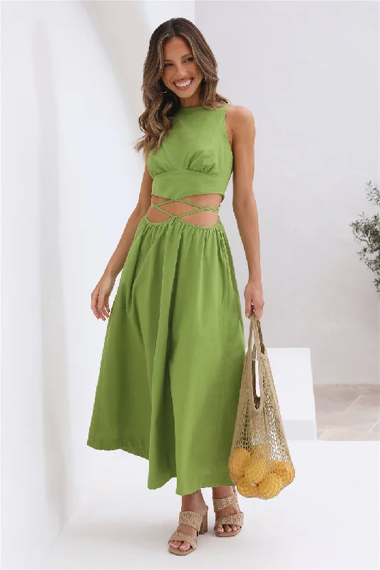 Lifetime Maxi Dress Green Chic Button-Up Maxi Dress