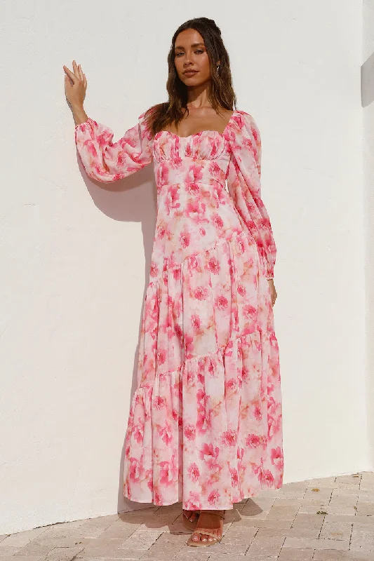 Like A Princess Maxi Dress Pink Cozy Longline Maxi Dress