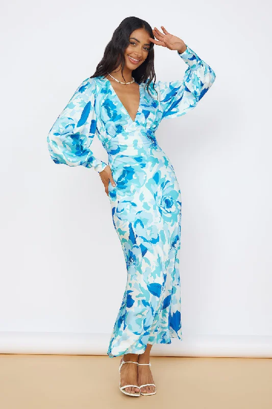 Limitless Possibilities Maxi Dress Blue Elegant Wraparound Maxi Dress