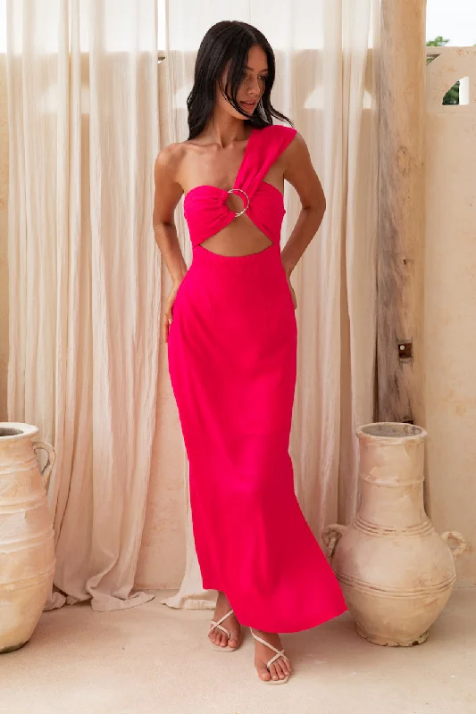 My Marigold Maxi Dress Pink Comfortable Maxi Dress with Sleeves