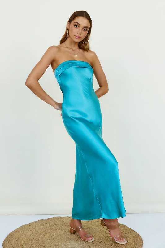 No Two Alike Maxi Dress Aqua Stylish Button-Up Maxi Dress