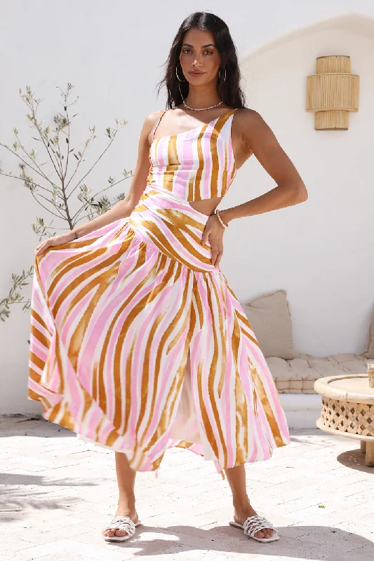 Poppy Seeds Maxi Dress Pink Trendy Maxi Dress with Lace