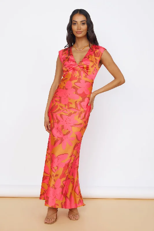 Radiant Skies Maxi Dress Orange Chic Button-Up Maxi Dress