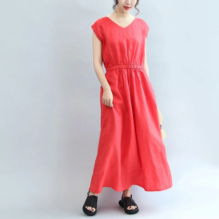 red elastic waist linen dresses loose short sleeve maxi dress Elegant Lace Maxi Dress red elastic waist linen dresses loose short sleeve maxi dress Elegant Lace Maxi Dress