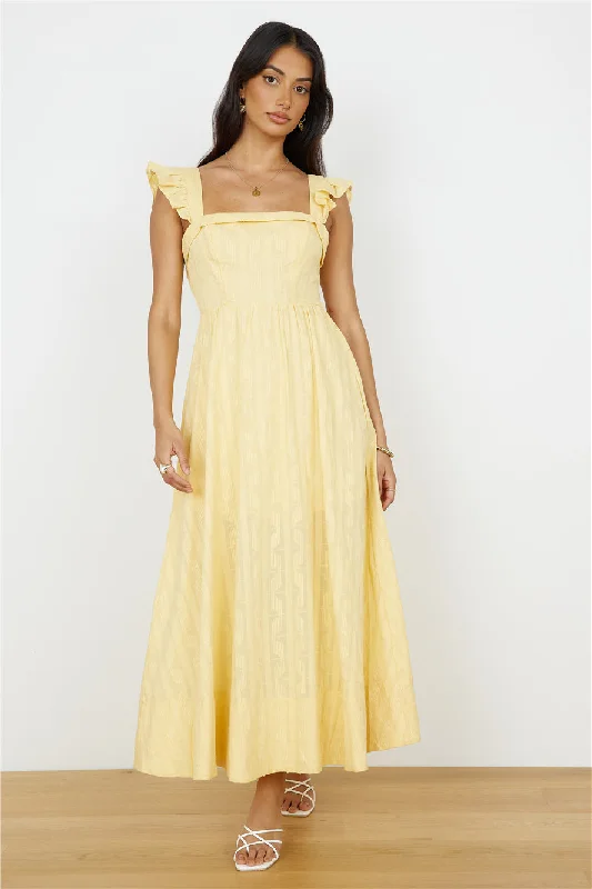 Salty Air Maxi Dress Yellow Chic Sleeveless Maxi Dress