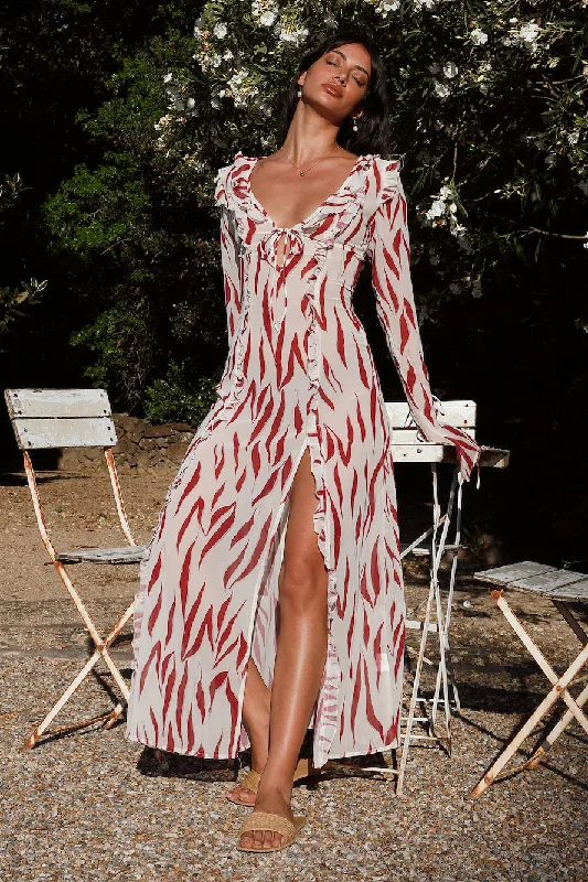 Solo Traveller Maxi Dress Red Chic Summer Maxi Dress