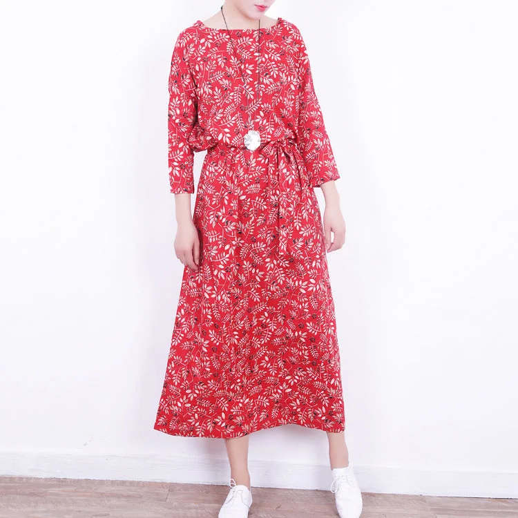 stylish red floral linen dress casual o neck caftans New tie waist maxi dresses Trendy Button Front Maxi Dress stylish red floral linen dress casual o neck caftans New tie waist maxi dresses Trendy Button Front Maxi Dress