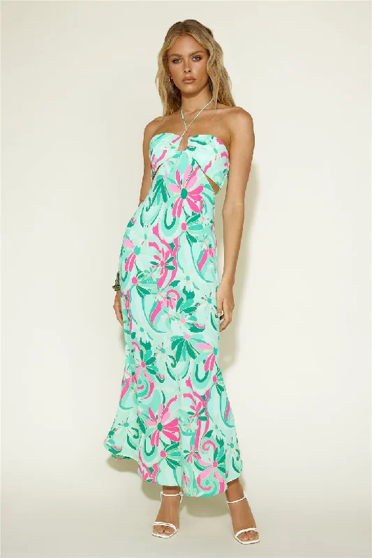 Summer Getaway Maxi Dress Green Comfortable Bohemian Maxi Dress