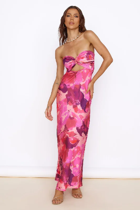 Time Stops Maxi Dress Pink Casual Maxi Dress with Pockets