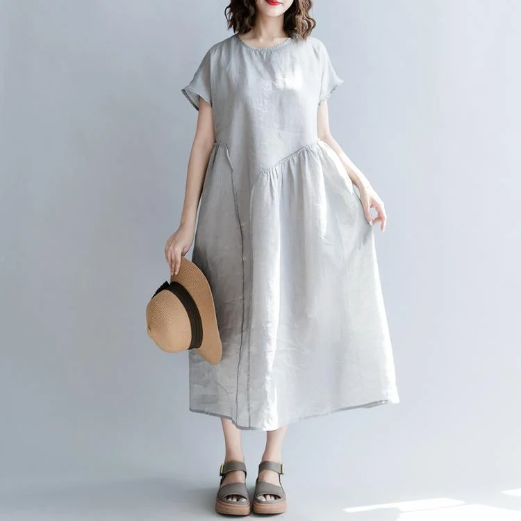 fine gray natural linen dress oversize o neck patchwork linen maxi dress 2018 short sleeve baggy dresses Fashionable Faux Wrap Maxi Dress fine gray natural linen dress oversize o neck patchwork linen maxi dress 2018 short sleeve baggy dresses Fashionable Faux Wrap Maxi Dress