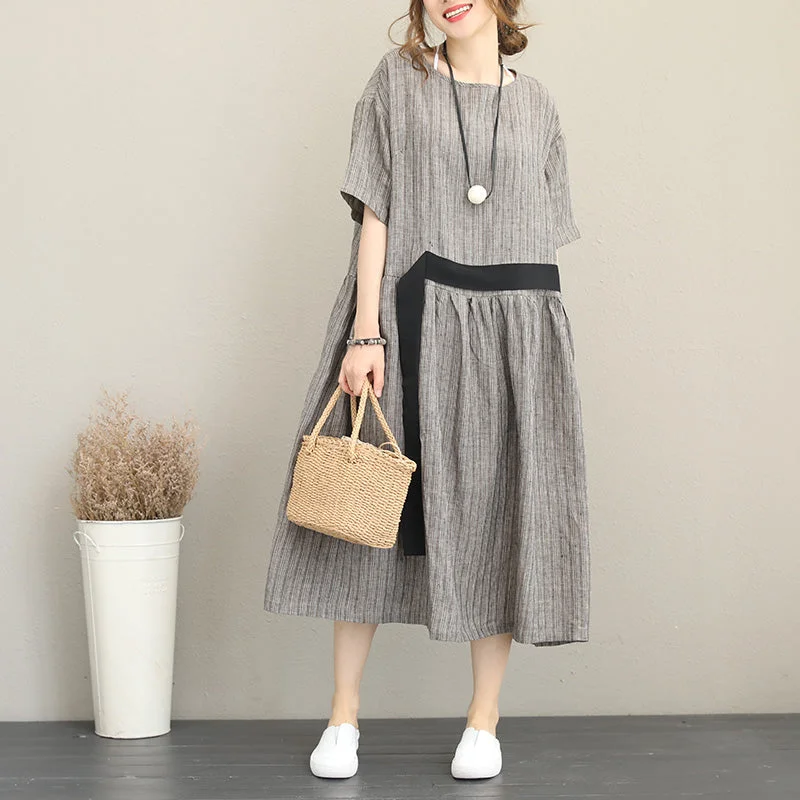 vintage gray linen caftans plus size tie waist design traveling clothing New short sleeve maxi dresses Elegant Wraparound Maxi Dress vintage gray linen caftans plus size tie waist design traveling clothing New short sleeve maxi dresses Elegant Wraparound Maxi Dress