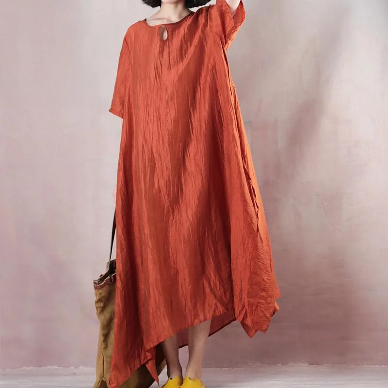 vintage orange linen maxi dress plus size clothing o neck tie waist linen maxi dress fine short sleeve gown Fashionable Maxi Dress with Fringe vintage orange linen maxi dress plus size clothing o neck tie waist linen maxi dress fine short sleeve gown Fashionable Maxi Dress with Fringe