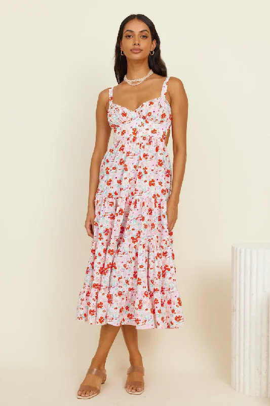 Vivid Daydreams Maxi Dress Pink Comfortable Maxi Dress with Slits