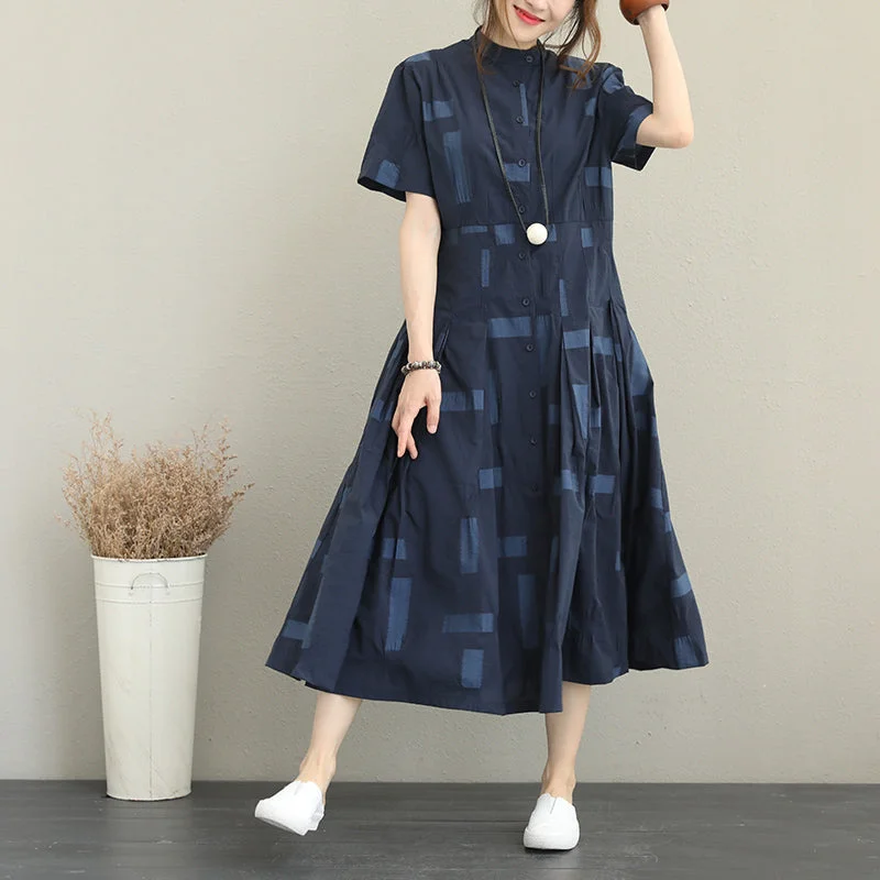 women blue natural cotton dress Loose fitting stand collar caftans boutique big hem shirt maxi dresses Classic V-Neck Maxi Dress women blue natural cotton dress Loose fitting stand collar caftans boutique big hem shirt maxi dresses Classic V-Neck Maxi Dress