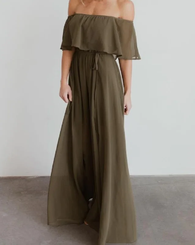 Baltic Born Victoria Off Shoulder Maxi Dress - M Cozy Spaghetti Strap Maxi Dress