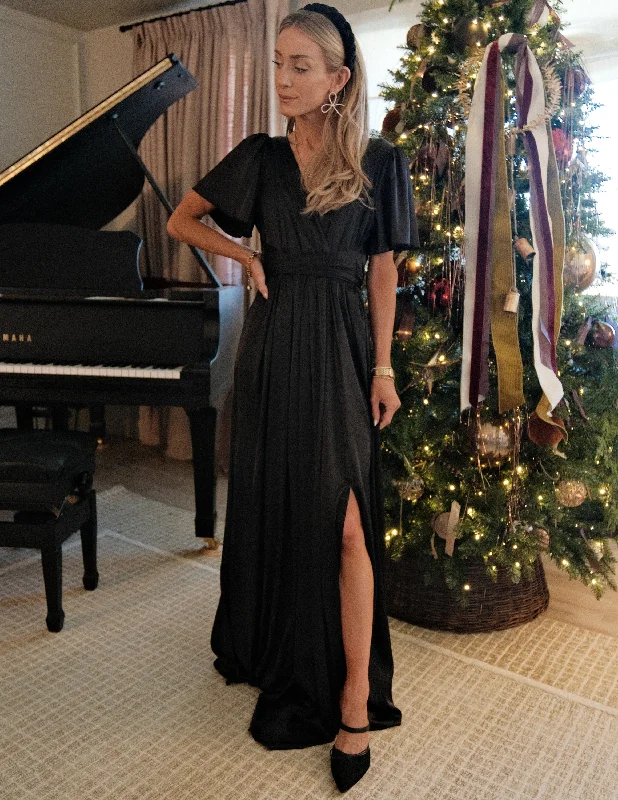 Lola Satin Maxi Dress Cozy Longline Maxi Dress