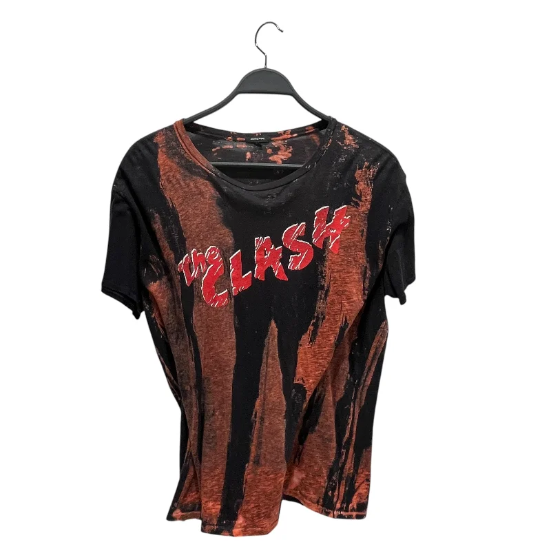 R13/T-Shirt/XS/Cotton/BLK/THE CLASH BAND TEE Handmade Hand-knitted Hand-woven