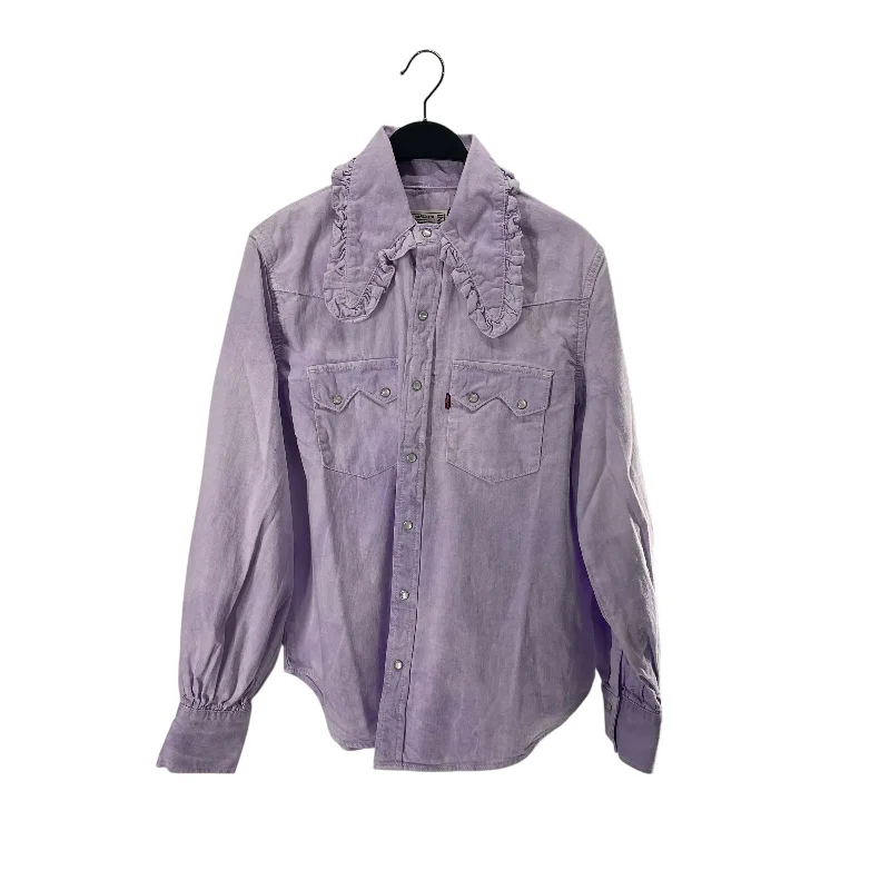 GANNI/Levi's/Shirt/S/Denim/PPL/RUFFLE COLLAR Collared T-Shirt Boat Neck A-Line