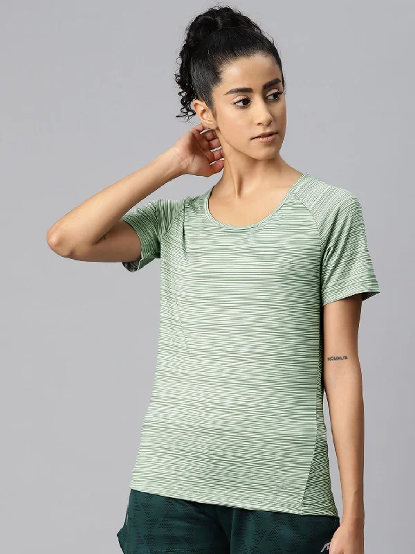 Alcis Women Striped Dry Tech Slim Fit T-shirt Polka Dot Checkered Tartan