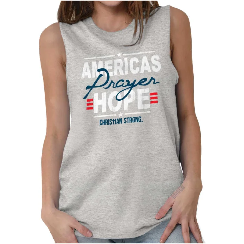 America's hope Sleeveless T-Shirt Front Pockets Side Pockets Patch Pockets