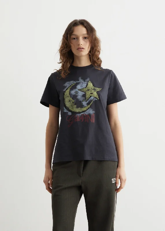 Basic Jersey Moonlight Relaxed T-Shirt Sequined Glittery Shiny
