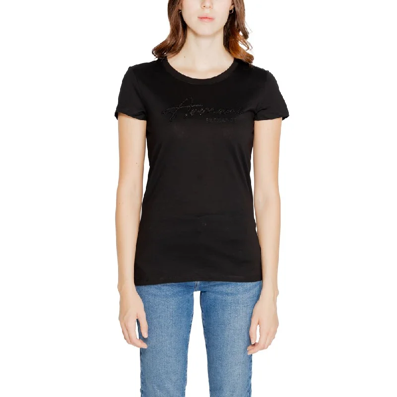 Black Cotton Tops & T-Shirt Houndstooth Herringbone Solid