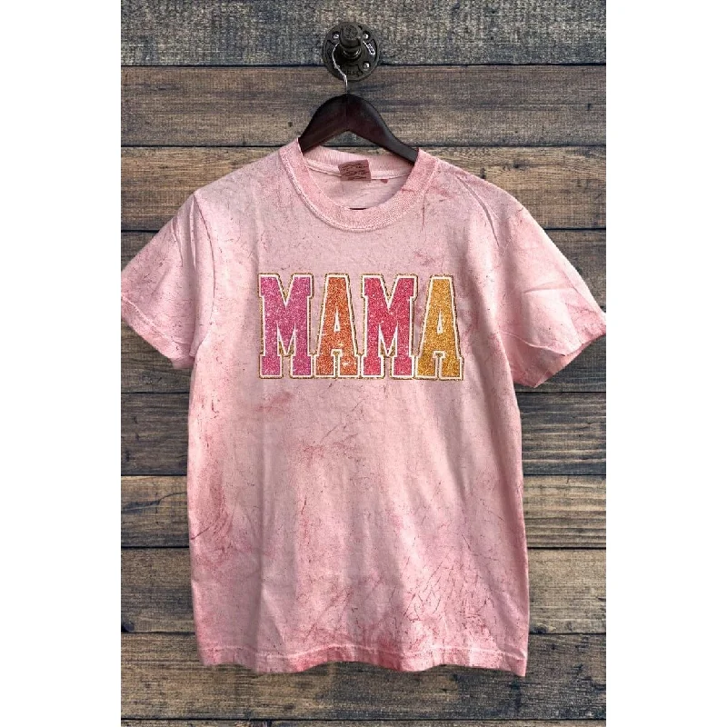Blast Mama Glitter T-shirt Zippered Buttoned Snapped