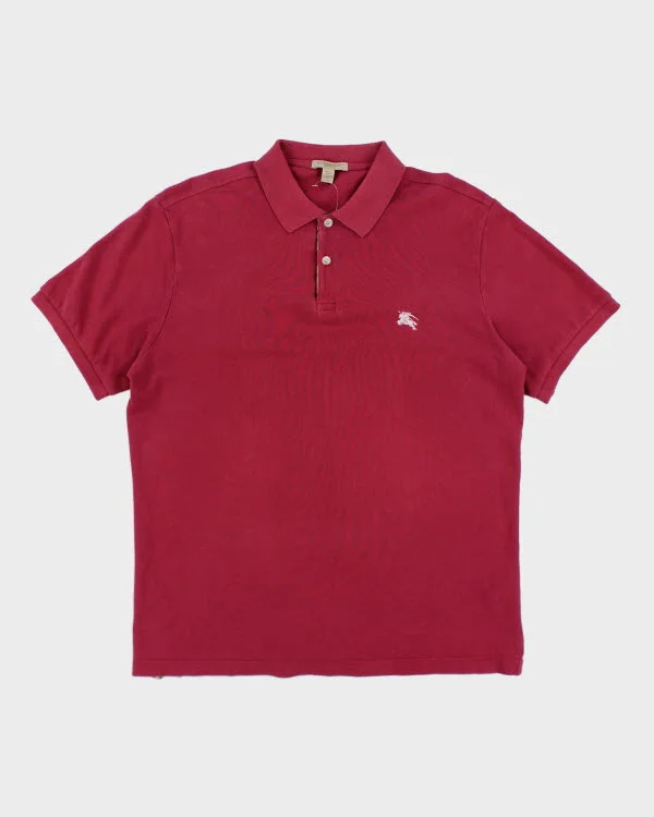 Burberry Red Polo Shirt - XL Wool Fabric Cashmere Fabric Tweed Fabric
