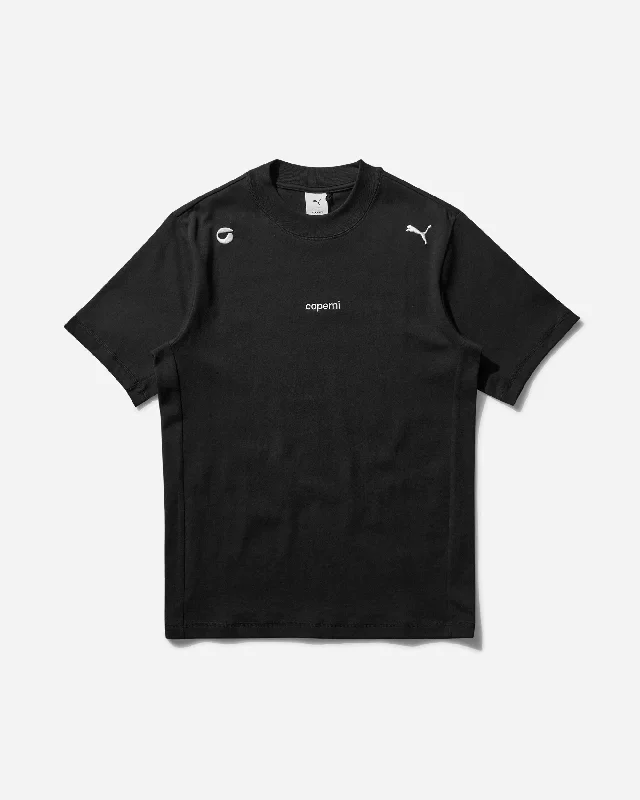 Women's Puma T-Shirt Black Hooded Caped Shawl Collar