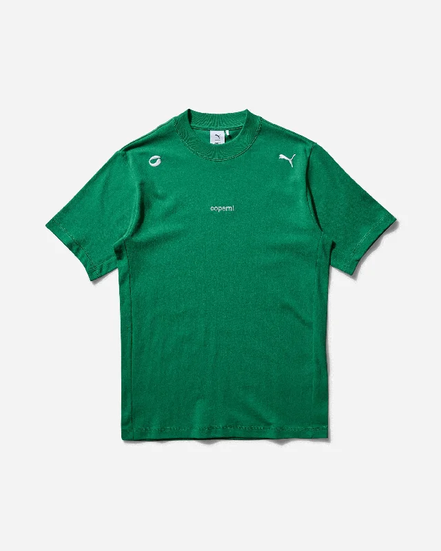 Women's Puma T-Shirt Green Zippered Front Buttoned Front Snap Front