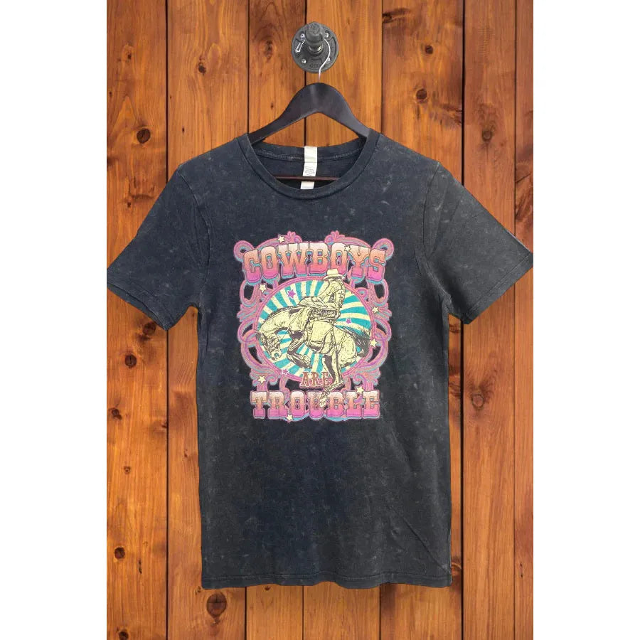 Cowboys Are Trouble T-shirt Layered Multi-layer Single Layer