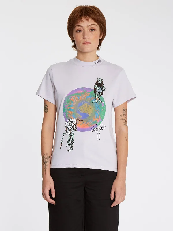 Chrissie Abbott X French T-shirt - LAVENDER Embroidered Appliqued Beaded