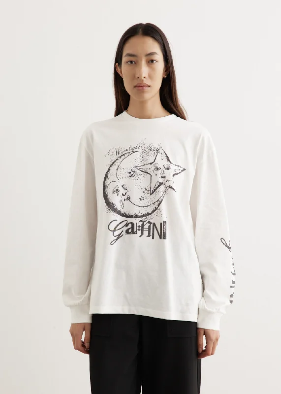 Future Heavy Jersey Moon Long Sleeve T-Shirt Cashmere Blend Cotton Blend Poly Blend