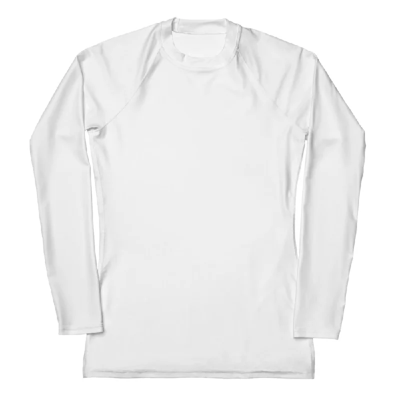 GG - Women's LS T-Shirt with Rash Guard - White Jersey Fabric Tulle Fabric Batik Fabric GG - Women's LS T-Shirt with Rash Guard - White Jersey Fabric Tulle Fabric Batik Fabric