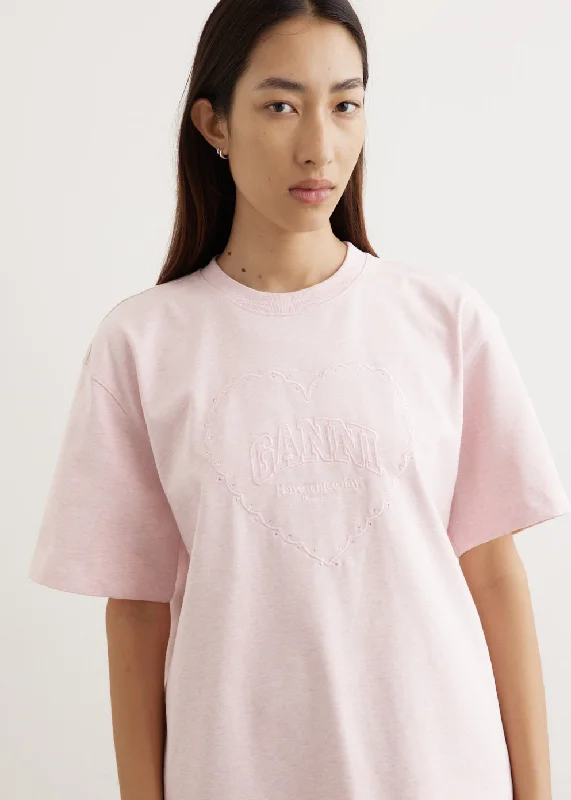 Heavy Cotton Drop Shoulder Heart T-Shirt Oversized T-Shirt Spandex breathable