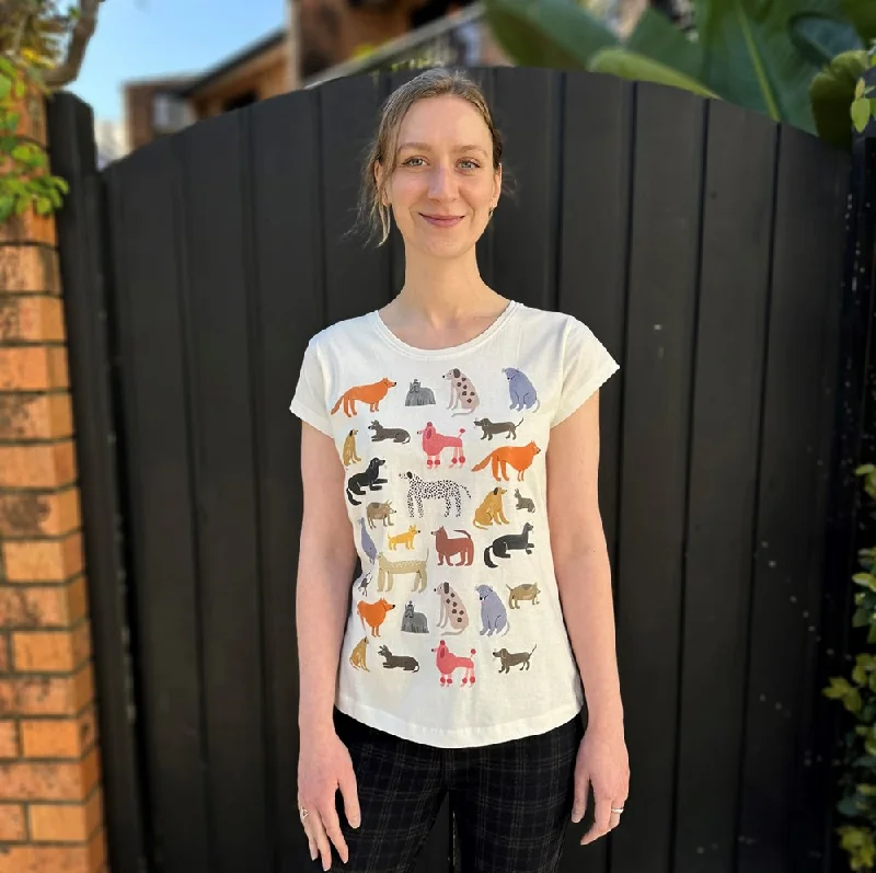 Hot Dogs Womens Offwhite Tee Cashmere Blend Cotton Blend Poly Blend