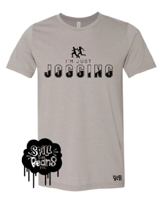 I'm Just Jogging Tee for Ahmaud Arbery (with runners) Adult Shirt Collared Crew Neck Turtle Neck
