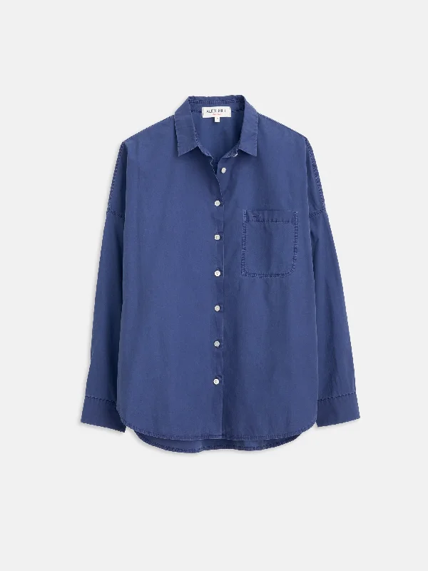 Jo Shirt In Cotton Poplin Handmade Hand-knitted Hand-woven