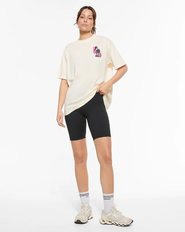 MAYFAIR OVERSIZED TEE SWAN WHITE V-Neck T-Shirt Long Sleeve Cotton