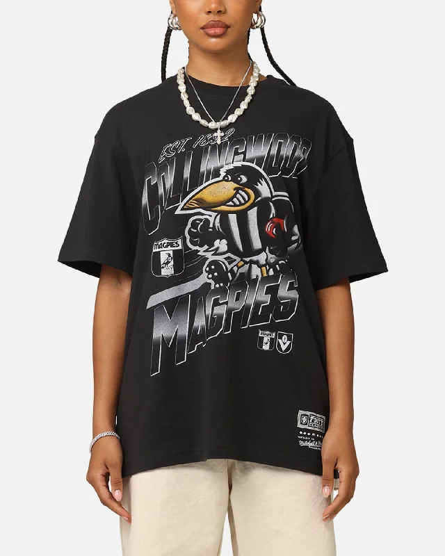 Mitchell & Ness Collingwood Magpies Mascot Character T-Shirt Faded Black Hooded Caped Shawl Collar Mitchell & Ness Collingwood Magpies Mascot Character T-Shirt Faded Black Hooded Caped Shawl Collar