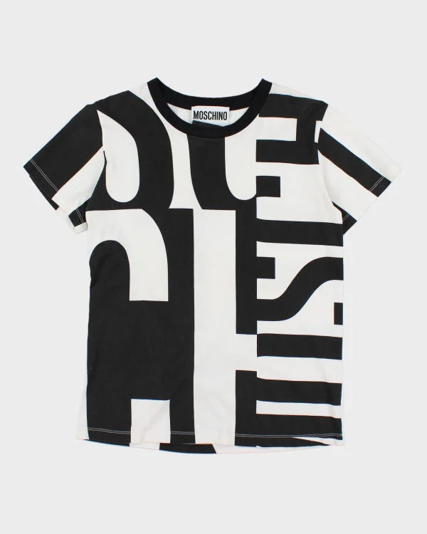 Moschino All Over Print T-shirt - XS Silk Blend Satin Velvet