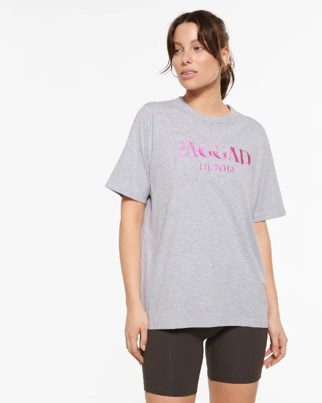 NAKOMA BOXY TEE GREY Cotton Fabric Linen Fabric Terry Fabric