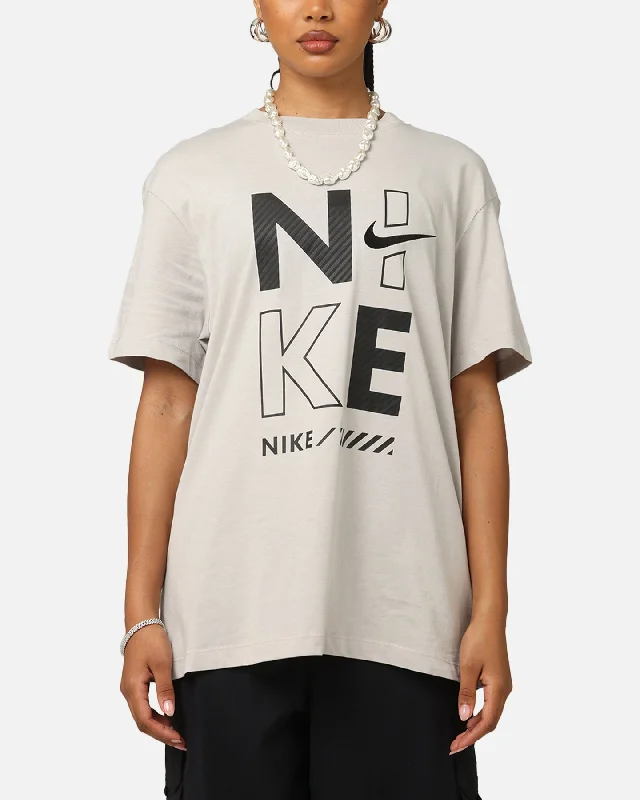 Nike Women's Sportswear T-Shirt Lt Iron Ore Collared Crew Neck Turtle Neck