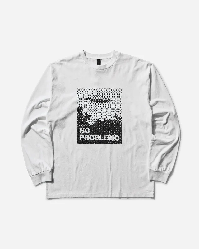 Men's Visitors Longsleeve T-Shirt White Mesh Canvas Denim