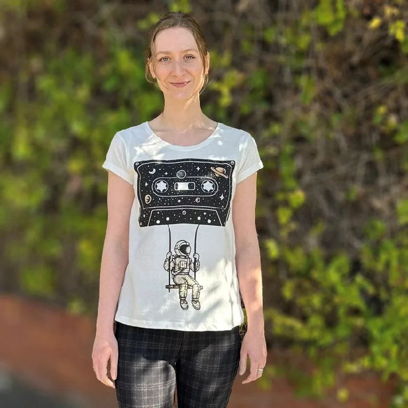 Nostaglic Trip OffWhite Womens Tee Iron Safe Non-Iron Wrinkle Free