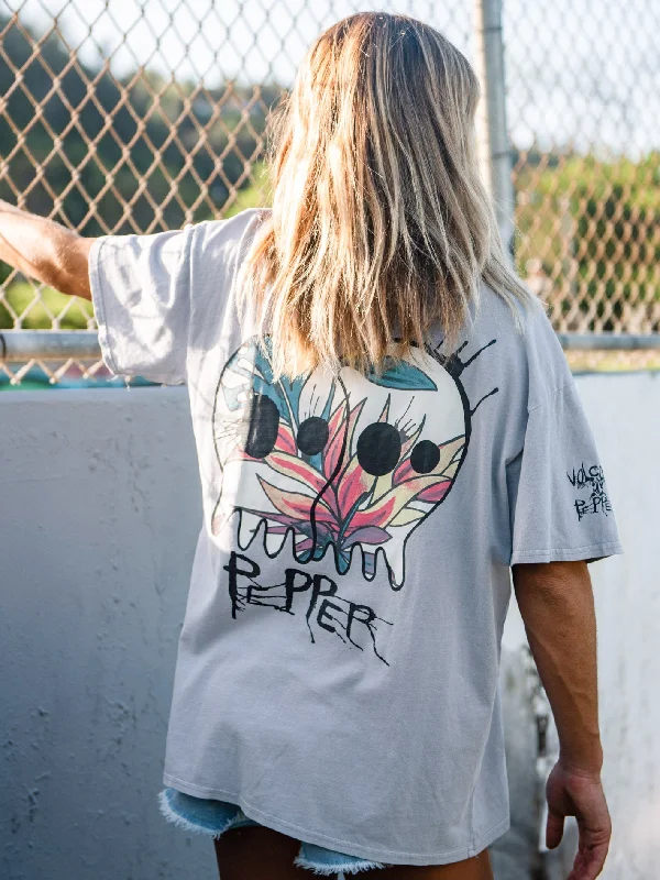 Pepper T-shirt - MOONBEAM Solid Color Striped Floral