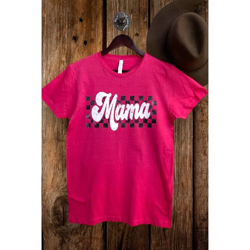 Pink Mama Checker T-shirt Knit Fabric Woven Fabric Fleece Fabric