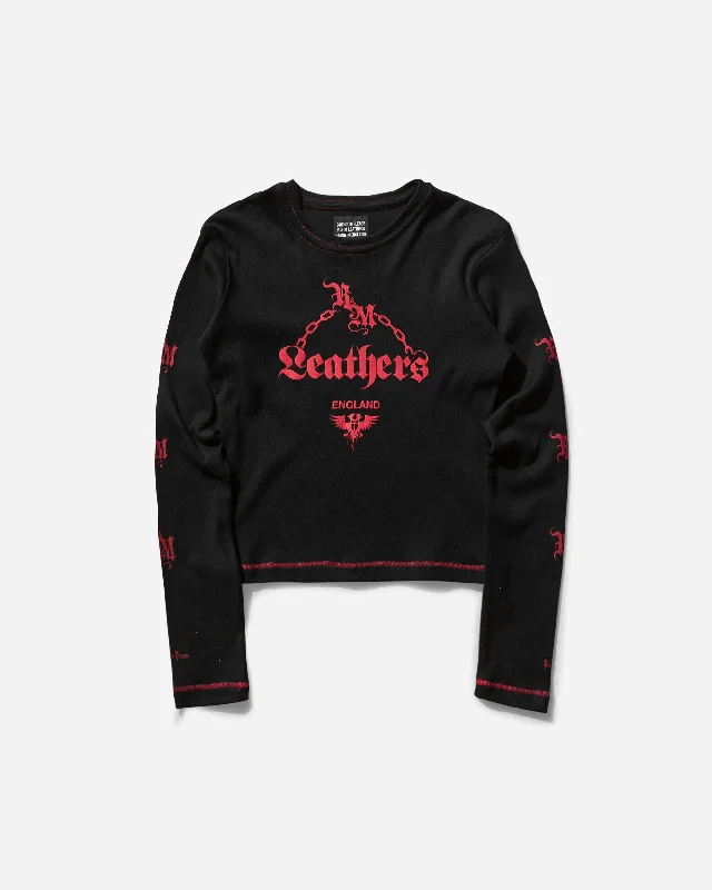Women's Logo Longsleeve T-Shirt Black Plaid T-Shirt Polka Dot Checkered
