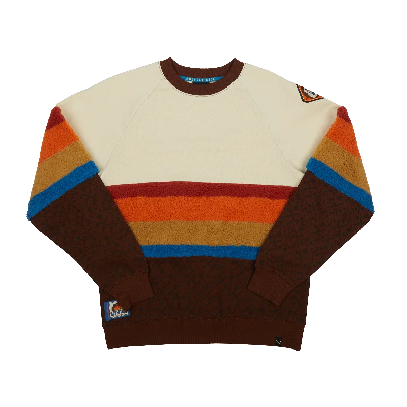 Roll The Dice Sherpa Crew Sweatshirt Collared Crew Neck Turtle Neck